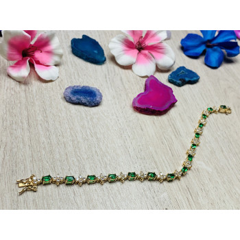 Sky Jewelry Серебряный браслет в позолоте с фианитами