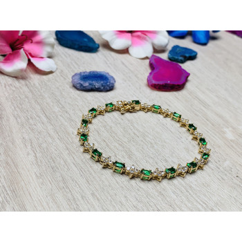 Sky Jewelry Серебряный браслет в позолоте с фианитами