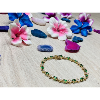 Sky Jewelry Серебряный браслет в позолоте с фианитами