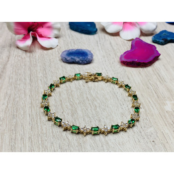 Sky Jewelry Серебряный браслет в позолоте с фианитами