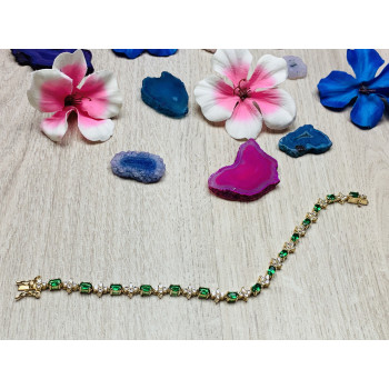 Sky Jewelry Серебряный браслет в позолоте с фианитами