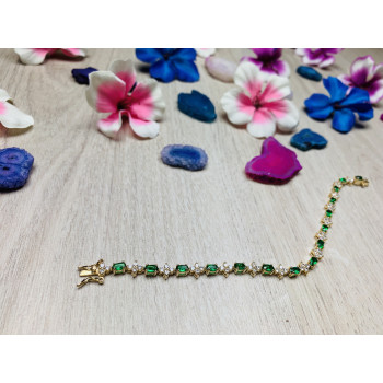 Sky Jewelry Серебряный браслет в позолоте с фианитами