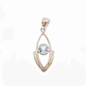 Sky Jewelry Серебряный кулон 925 проба с камнем голубая Шпинель