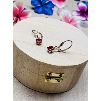 Sky Jewelry Серебряные серьги с камнем розовый Топаз