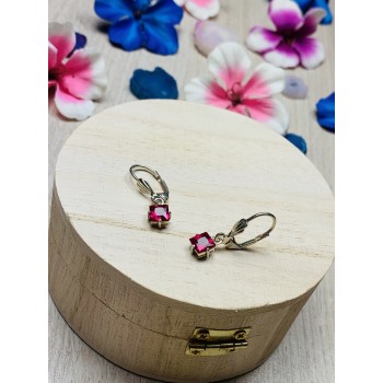 Sky Jewelry Серебряные серьги с камнем розовый Топаз