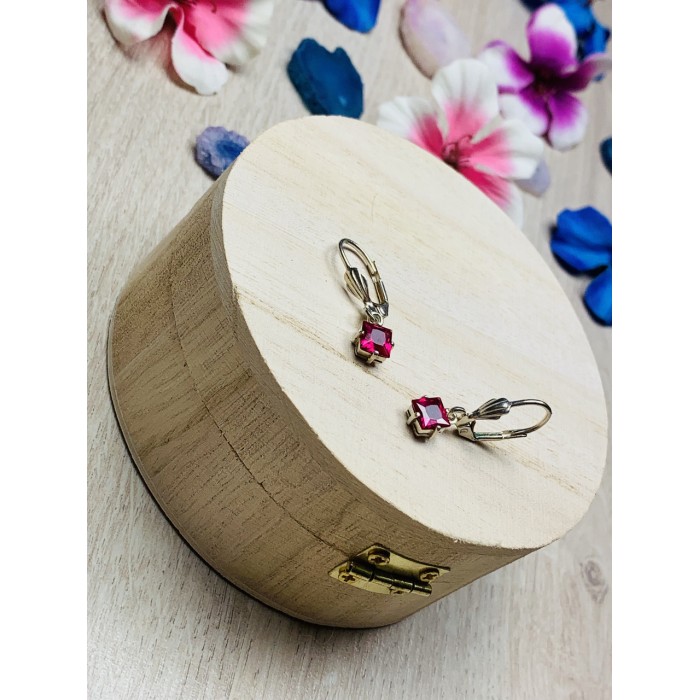 Sky Jewelry Серебряные серьги с камнем розовый Топаз