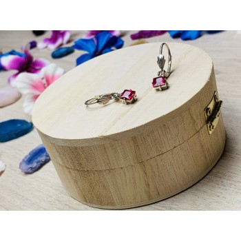 Sky Jewelry Серебряные серьги с камнем розовый Топаз