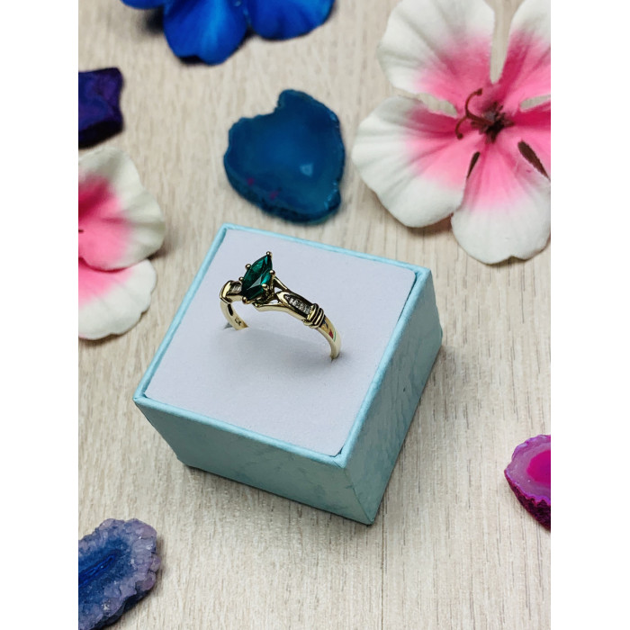 Sky Jewelry Золотое кольцо 10К (417 проба ) с изумрудом