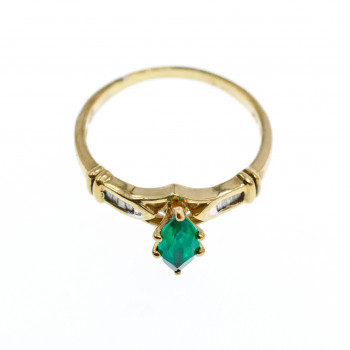 Sky Jewelry Золотое кольцо 10К (417 проба ) с изумрудом