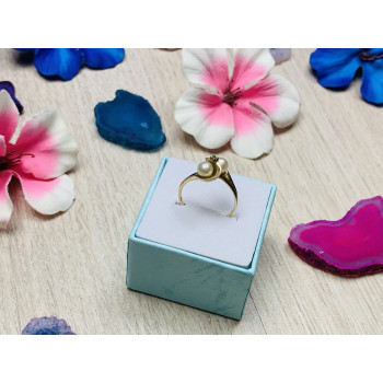 Sky Jewelry Золотое кольцо 10К (417 проба) с жемчугом и бриллиантом