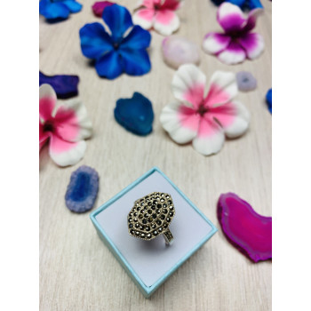 Sky Jewelry Серебряное кольцо с камнями черная Шпинель