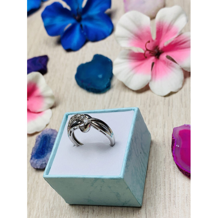 Sky Jewelry Серебряное кольцо с камнями белый Топаз