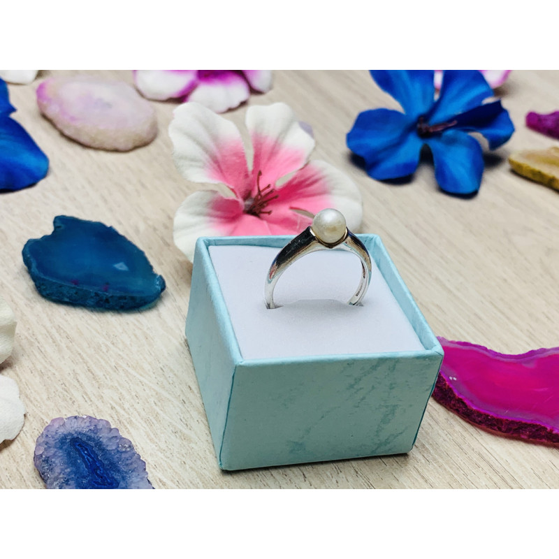 Sky Jewelry Серебряное кольцо с жемчугом 925 проба