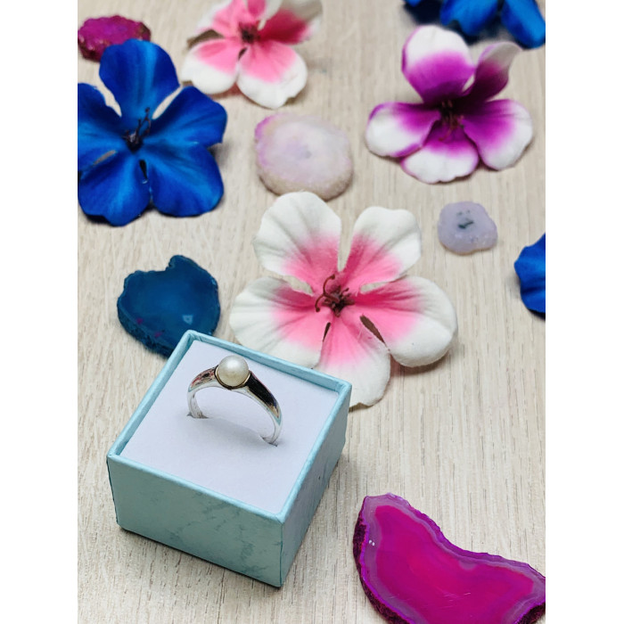 Sky Jewelry Серебряное кольцо с жемчугом 925 проба