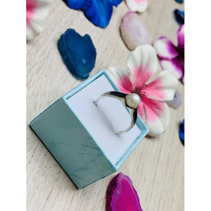 Sky Jewelry Серебряное кольцо с жемчугом 925 проба