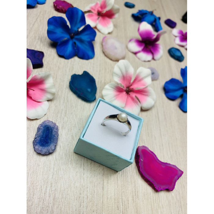 Sky Jewelry Серебряное кольцо с жемчугом 925 проба