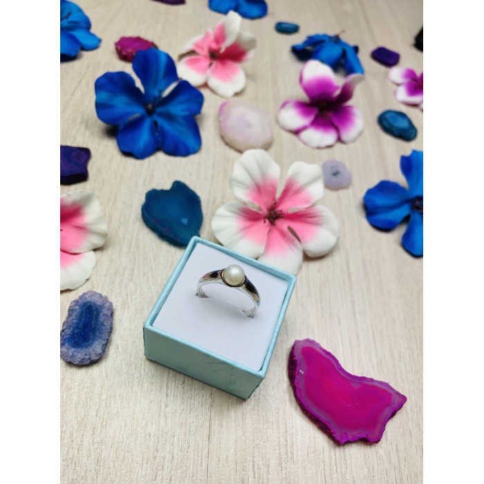 Sky Jewelry Серебряное кольцо с жемчугом 925 проба