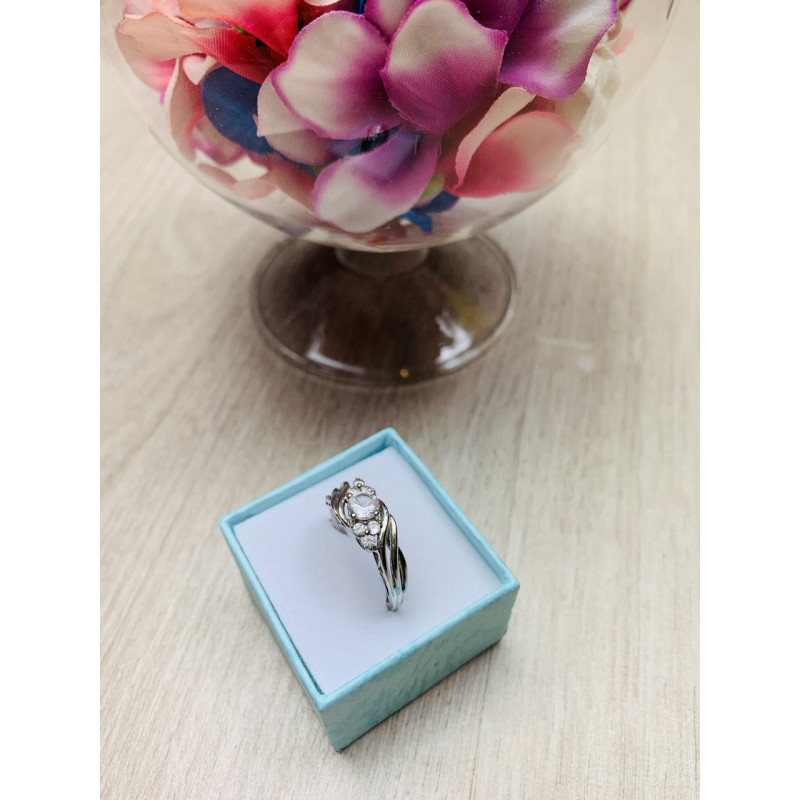 Sky Jewelry Серебряное кольцо с белым топазом 925 проба