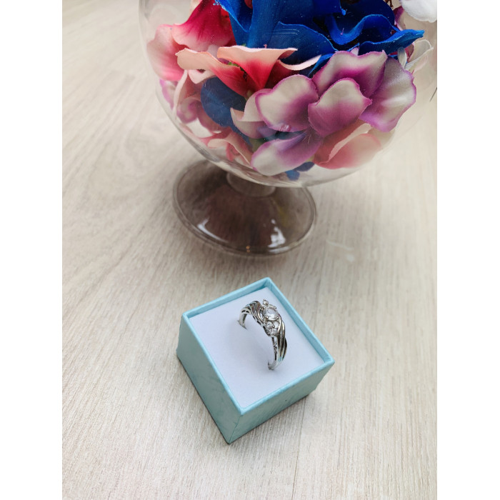 Sky Jewelry Серебряное кольцо с белым топазом 925 проба