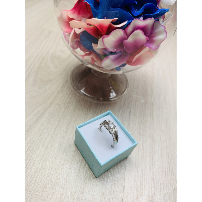 Sky Jewelry Серебряное кольцо с белым топазом 925 проба