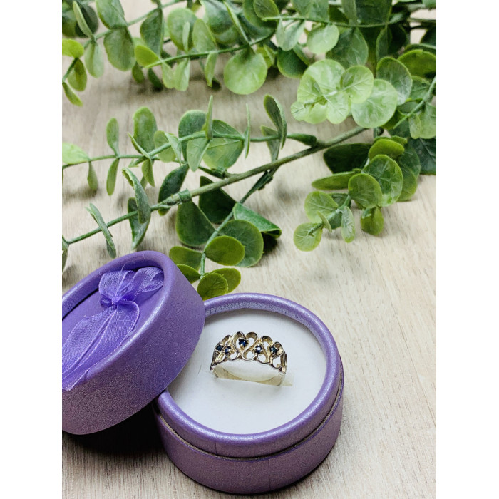 Sky Jewelry Серебряное кольцо с камнями Шпинель