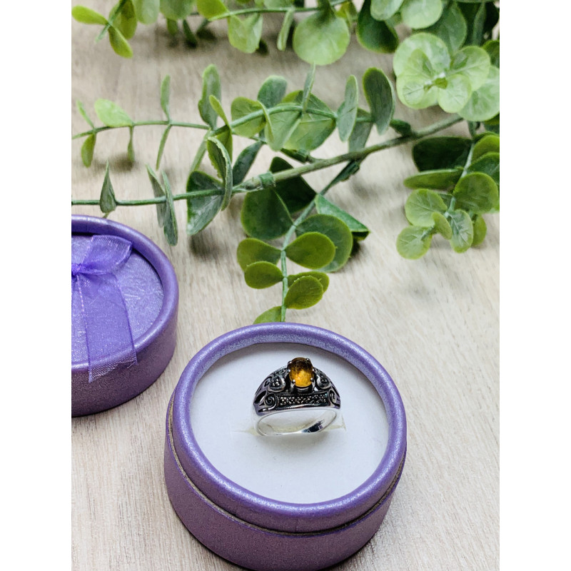 Sky Jewelry Серебряное кольцо с камнем Гелиодор