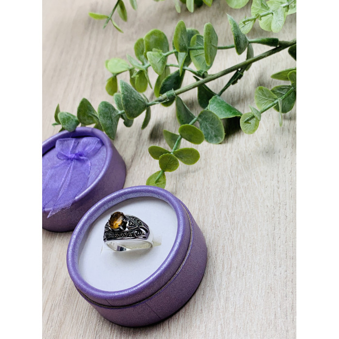 Sky Jewelry Серебряное кольцо с камнем Гелиодор