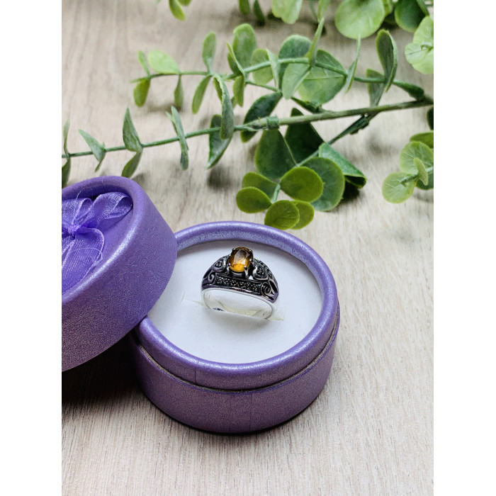 Sky Jewelry Серебряное кольцо с камнем Гелиодор