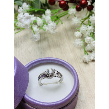 Sky Jewelry Серебряное кольцо с бесцветным сапфиром