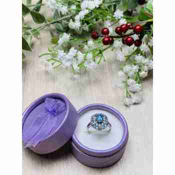 Sky Jewelry Серебряное кольцо с камнями голубая Шпинель