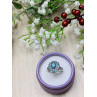 Sky Jewelry Серебряное кольцо с камнями голубая Шпинель