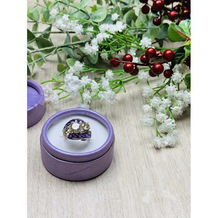 Sky Jewelry Серебряное кольцо с натуральными камнями