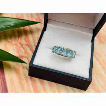 Sky Jewelry Серебряное кольцо с камнями голубая Шпинель