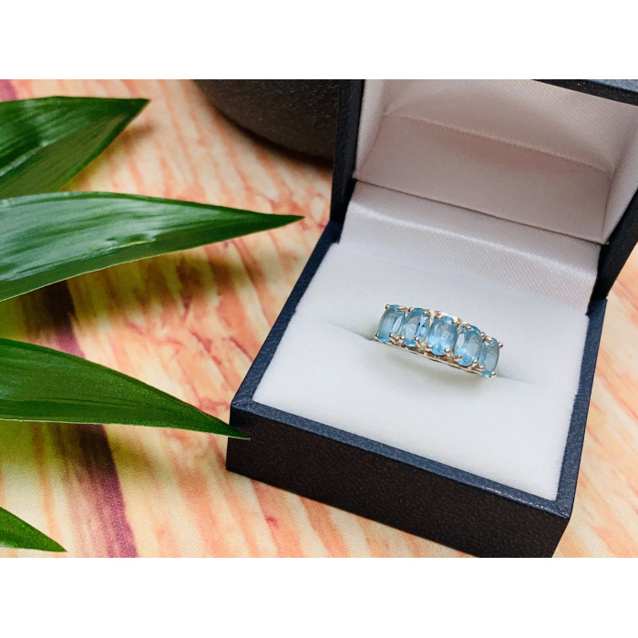 Sky Jewelry Серебряное кольцо с камнями голубая Шпинель