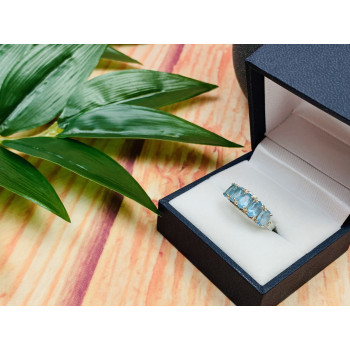 Sky Jewelry Серебряное кольцо с камнями голубая Шпинель