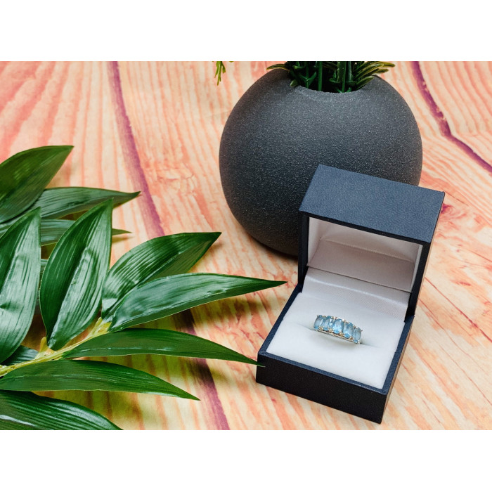 Sky Jewelry Серебряное кольцо с камнями голубая Шпинель