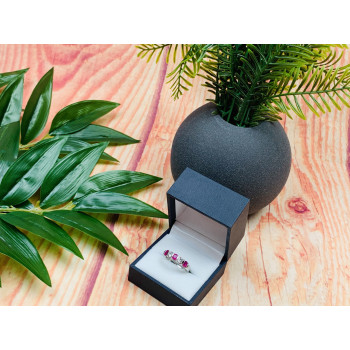 Sky Jewelry Серебряное кольцо с розовыми и бесцветными Топазами