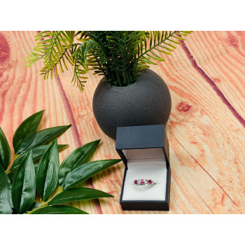 Sky Jewelry Серебряное кольцо с розовыми и бесцветными Топазами