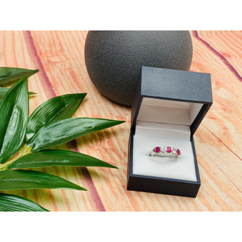 Sky Jewelry Серебряное кольцо с розовыми и бесцветными Топазами