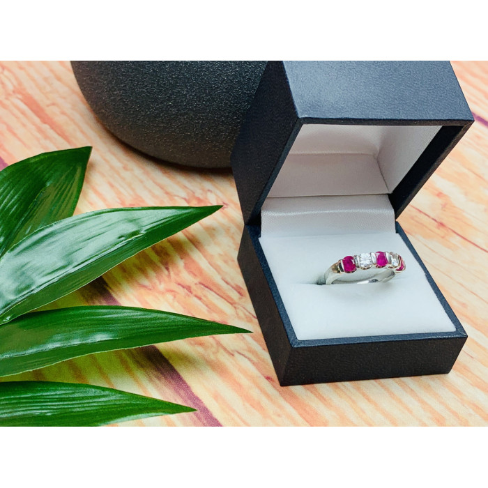 Sky Jewelry Серебряное кольцо с розовыми и бесцветными Топазами