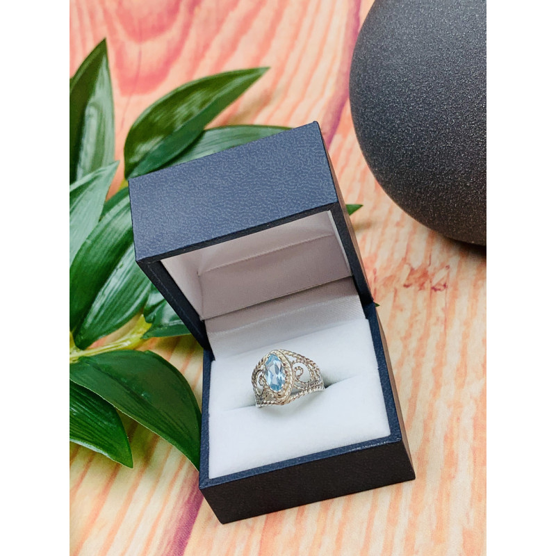 Sky Jewelry Серебряное кольцо с топазом