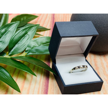 Sky Jewelry Серебряное кольцо 925 пробы с камнями черная Шпинель