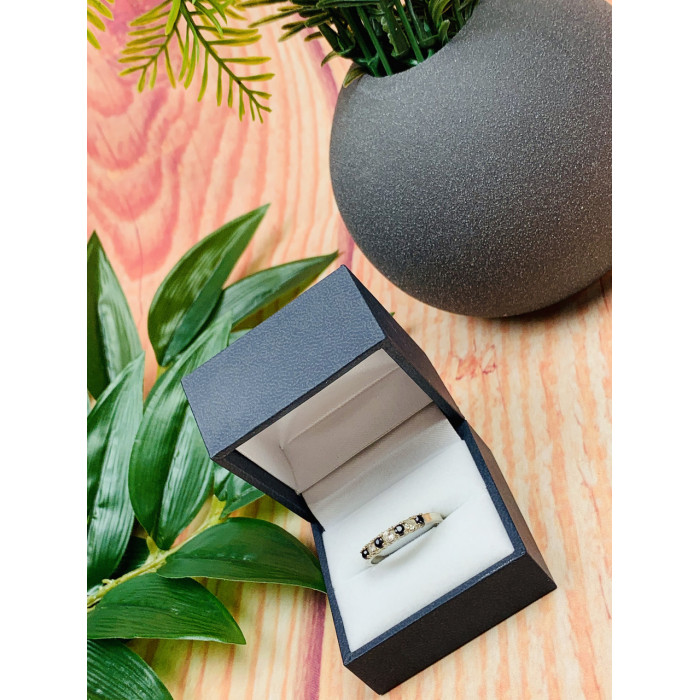 Sky Jewelry Серебряное кольцо 925 пробы с камнями черная Шпинель