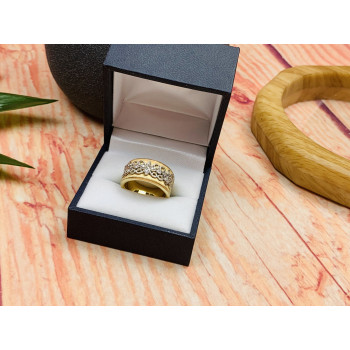 Sky Jewelry Серебряное кольцо в позолоте с фианитами