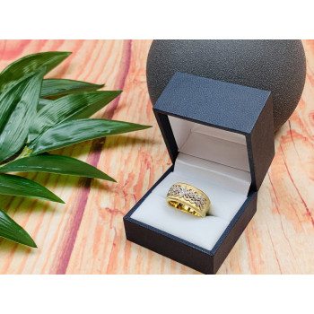 Sky Jewelry Серебряное кольцо в позолоте с фианитами