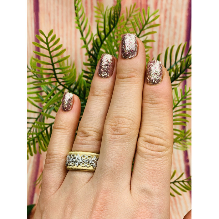 Sky Jewelry Серебряное кольцо в позолоте с фианитами