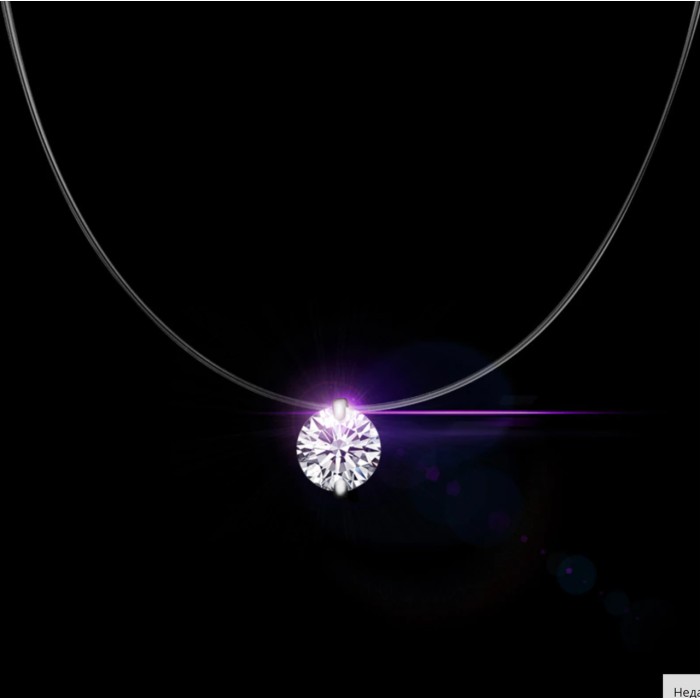 Sky Jewelry Серебряная капелька с серебряной застежкой на леске