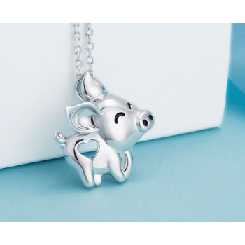 Sky Jewelry Серебряная свинка на цепочке