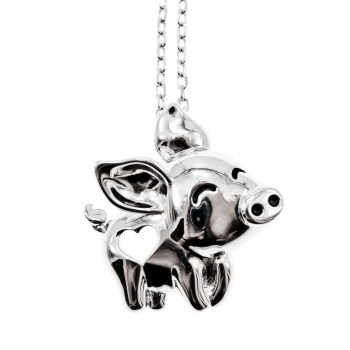 Sky Jewelry Серебряная свинка на цепочке