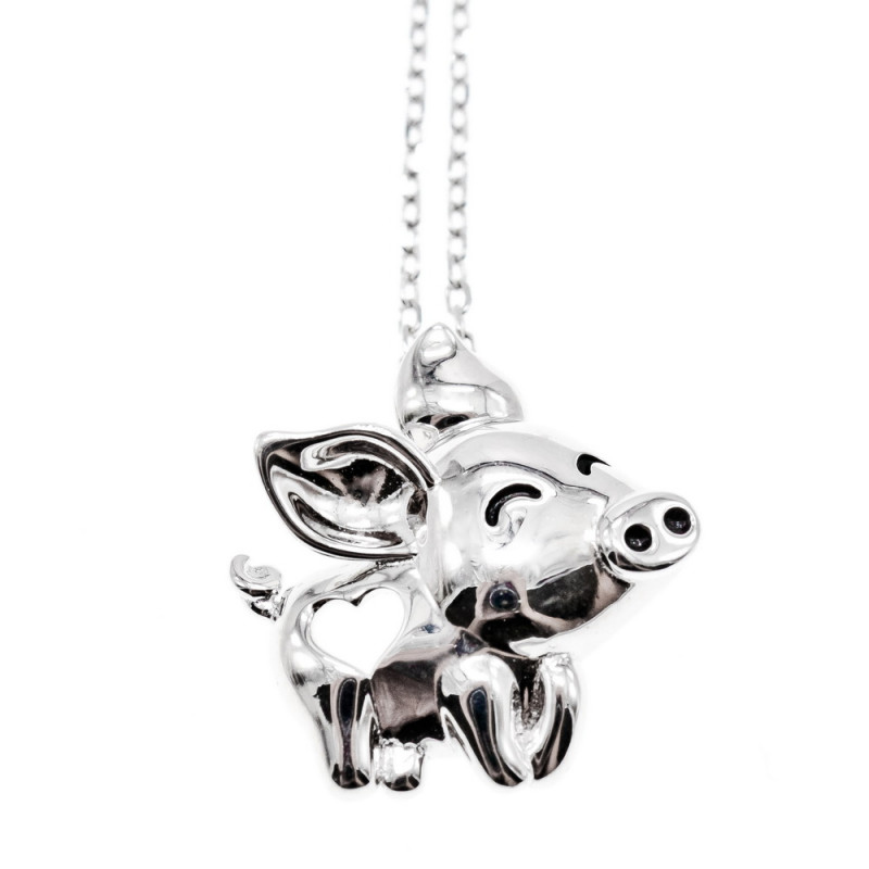 Sky Jewelry Серебряная свинка на цепочке